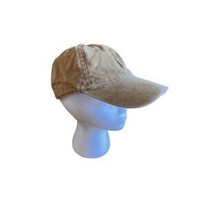 Gigi Pip Hat Cap Adult Tan Beige Adjustable Leather Strap Lined Casual‎ Corduroy